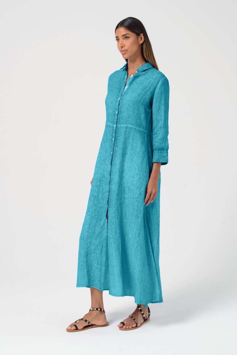 areese Brooke Leinen-Kleid „Nettuno“ – Sommerliches Damen Shirtdress in Blau - Image 2