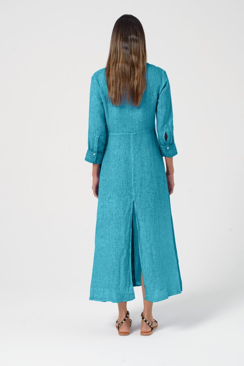 areese Brooke Leinen-Kleid „Nettuno“ – Sommerliches Damen Shirtdress in Blau - Image 3