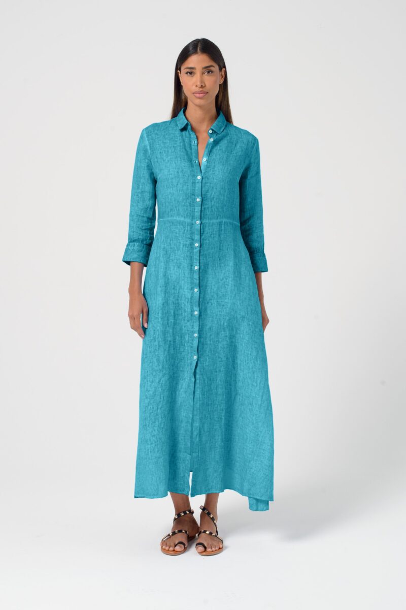 areese Brooke Leinen-Kleid „Nettuno“ – Sommerliches Damen Shirtdress in Blau - Image 5